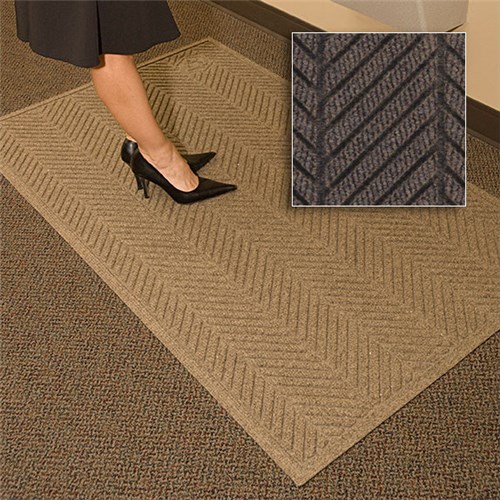 Andersen Co. - No. 2241 Waterhog Eco Elite Fashion Entrance Mat - Scraper/Wiper - 3' x 10' - Cleated Back - Chestnut Brown