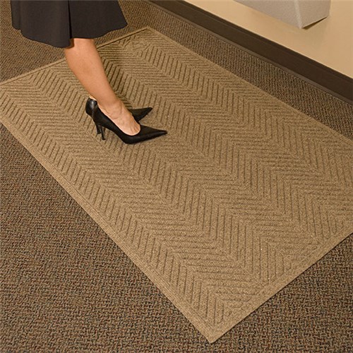 Andersen Co. - No. 2241 Waterhog Eco Elite Fashion Entrance Mat - Scraper/Wiper - 6' x 6' - Cleated Back - Khaki