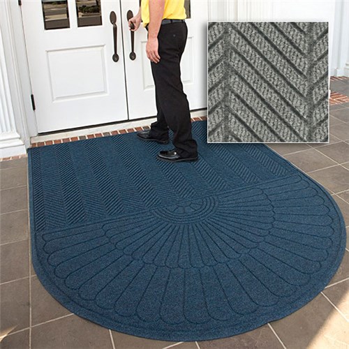 Andersen Co. - No. 2243 Waterhog Eco Grand Elite One-End Entrance Mat - Scraper/Wiper - 6' x 7' - Smooth Back - Gray Ash