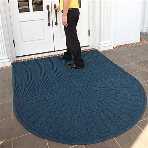 Andersen Co. - No. 2243 Waterhog Eco Grand Elite One-End Entrance Mat - Scraper/Wiper - 4' x 14.4' - Cleated Back - Indigo