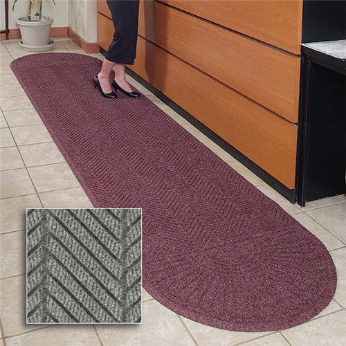 Andersen Co. - No. 2244 Waterhog Eco Grand Elite Two-End Entrance Mat - Scraper/Wiper - 3' x 19.4' - Cleated Back - Gray Ash