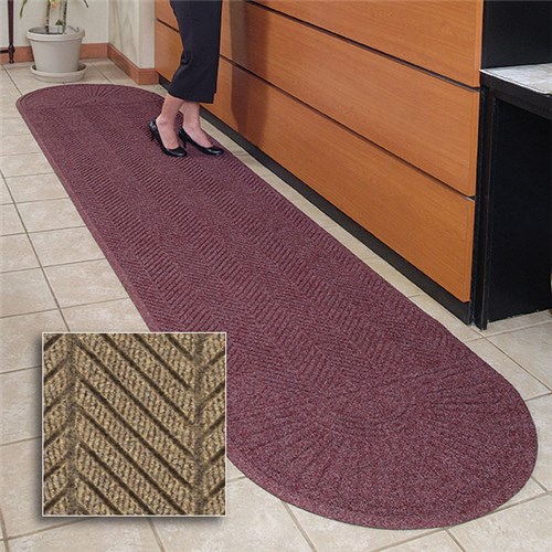 Andersen Co. - No. 2244 Waterhog Eco Grand Elite Two-End Entrance Mat - Scraper/Wiper - 3' x 7.1' - Smooth Back - Khaki