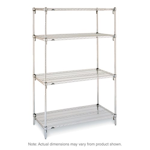 InterMetro Industries A316C Adjustable Super Erecta A316C 4-Shelf Industrial Wire Shelving Starter Unit - Chrome - 18" x 24" x 63"