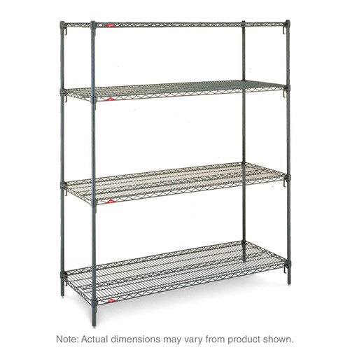 InterMetro Industries A316K3 Adjustable Super Erecta A316K3 4-Shelf Industrial Wire Shelving Starter Unit - Metroseal Green Epoxy - 18" x 24" x 63"