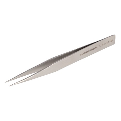 Lindstrom AA-SA-SL Stainless Steel Precision Economy Tweezers - Style AA w/ Sharp - Fine Tips - 5.12" (130 mm)