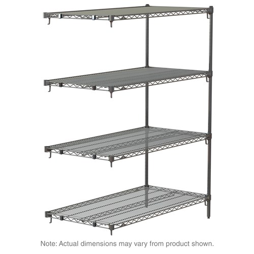 InterMetro Industries AA316C Adjustable Super Erecta AA316C 4-Shelf Industrial Wire Shelving Add-On Unit - Chrome - 18" x 24" x 63"