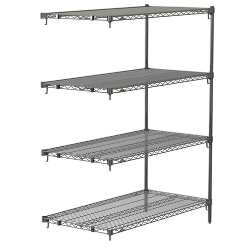 InterMetro Industries AA556C Adjustable Super Erecta AA556C 4-Shelf Industrial Wire Shelving Add-On Unit - Chrome - 24" x 48" x 63"