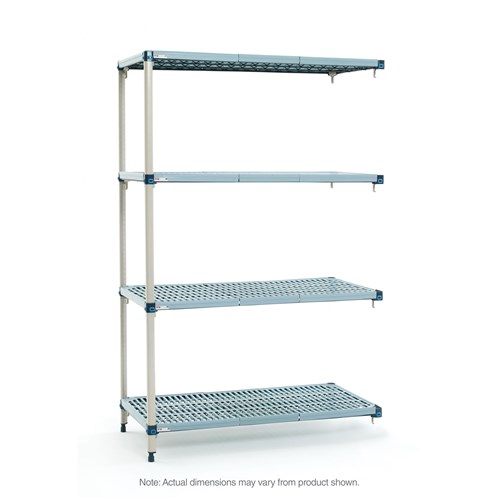 InterMetro Industries AQ316G3 AQ316G3 4-Shelf Plastic Industrial Shelving Add-On Unit - 18" x 24" x 63"