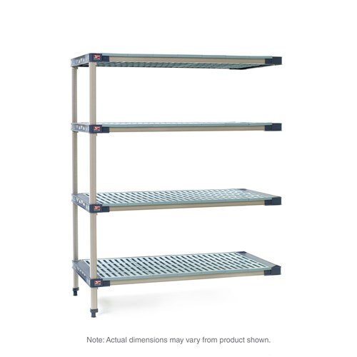 InterMetro Industries AX316G4 AX316G4 4-Shelf Plastic Industrial Shelving Add-On Unit - 18" x 24" x 63"