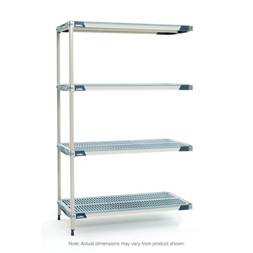 InterMetro Industries AX316GX3 AX316GX3 4-Shelf Plastic Industrial Shelving Add-On Unit - 18" x 24" x 63"