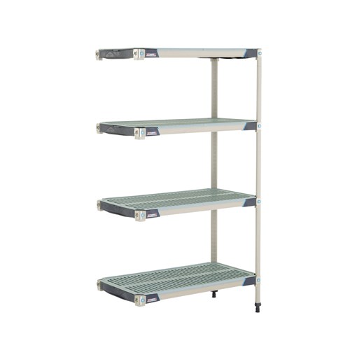 InterMetro Industries AX336GX3 AX336GX3 4-Shelf Plastic Industrial Shelving Add-On Unit - 18" x 36" x 63"