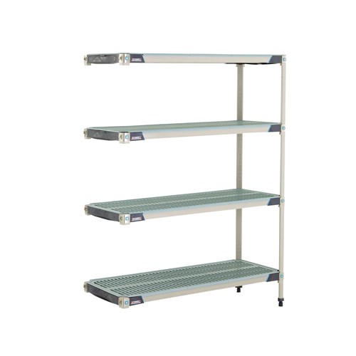 InterMetro Industries AX356GX3 AX356GX3 4-Shelf Plastic Industrial Shelving Add-On Unit - 18" x 48" x 63"