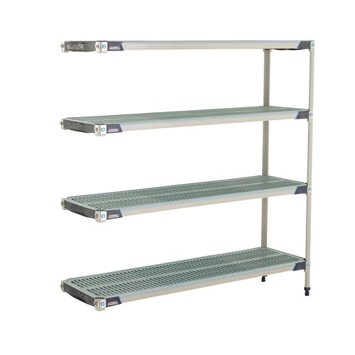 InterMetro Industries AX366GX3 AX366GX3 4-Shelf Plastic Industrial Shelving Add-On Unit - 18" x 60" x 63"