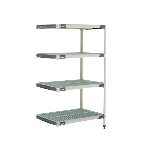 InterMetro Industries AX536GX3 AX536GX3 4-Shelf Plastic Industrial Shelving Add-On Unit - 24" x 36" x 63"