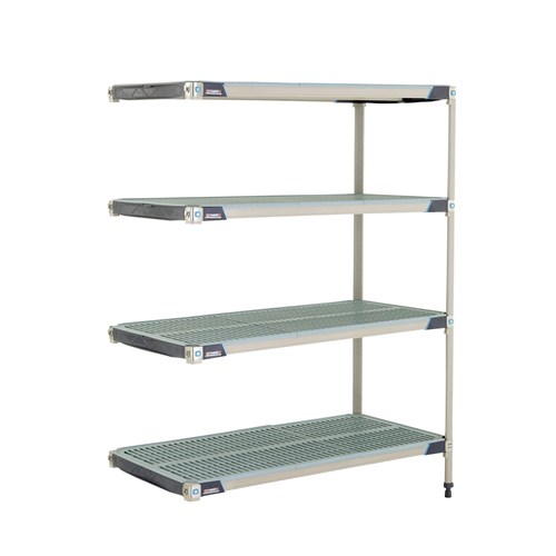 InterMetro Industries AX556GX3 AX556GX3 4-Shelf Plastic Industrial Shelving Add-On Unit - 24" x 48" x 63"