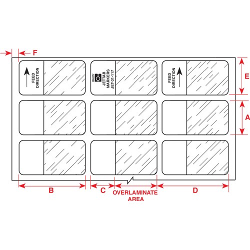 Brady JET-31-117-1 - Ink Jet Printable Labels - Self-Laminating Vinyl - 0.95" W x .75" H - White/Translucent - 1,000/Package