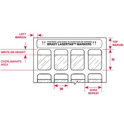 Brady LAT-27-361-1 - Laser Printable Labels - Self-Laminating Polyester -1.875" W x 3.167" H - White/Translucent - 1,000/Package