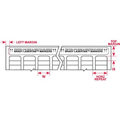 Brady LAT-29-747-10 - LASERTAB® Laser Printable Labels - Permanent Polyester - 0.65" W x 0.2" H - White - 10,000/Package