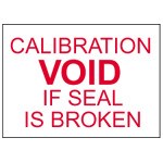 Brady TL-PK-12 - Tamper Seals - "CALIBRATION VOID IF SEAL IS BROKEN" - 0.75" W x 0.375" H - Red on White - 480/Book