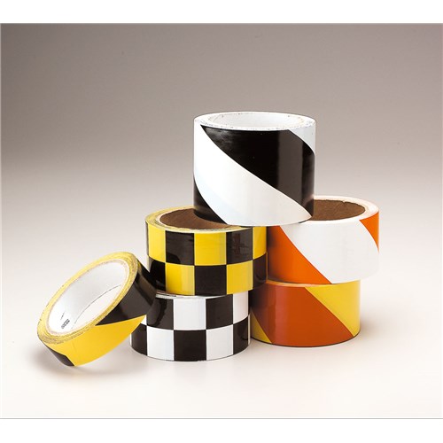 Brady 55292 - Warning Stripe Tape - 2" W x 18 Yards - Black & White Diagonal Stripes