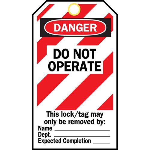 Brady 65453 - Cardstock Lockout Tags - 5.75 "H x 3" W - DO NOT OPERATE - English/Spanish