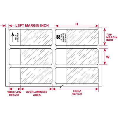 Brady JET-34-117-0.5 - Ink Jet Printable Labels - Self-Laminating Vinyl - 1.8" W x 3.75" H - White/Translucent - 500/Package