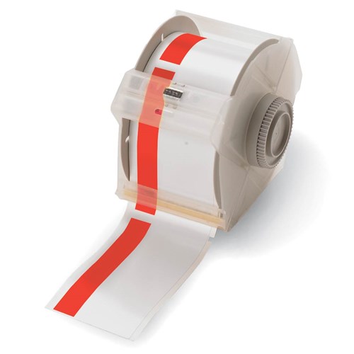 Brady 113155 - B-595 GlobalMark® Indoor/Outdoor Vinyl Tape - 2.25"/0.5" Stripe x 100' - White/Red