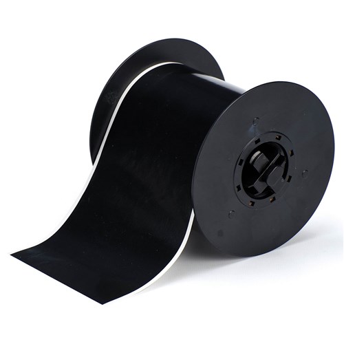 Brady B30C-4000-595-BK - B-595 Indoor/Outdoor Vinyl Labels - 4" x 100' - Black