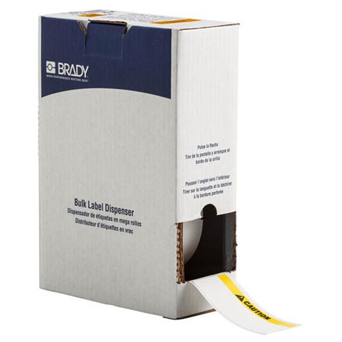 Brady BM7C-2000-855-CAU B-855 ToughWash Caution Label - 2" x 4.125" - Blk/Ylw - 225