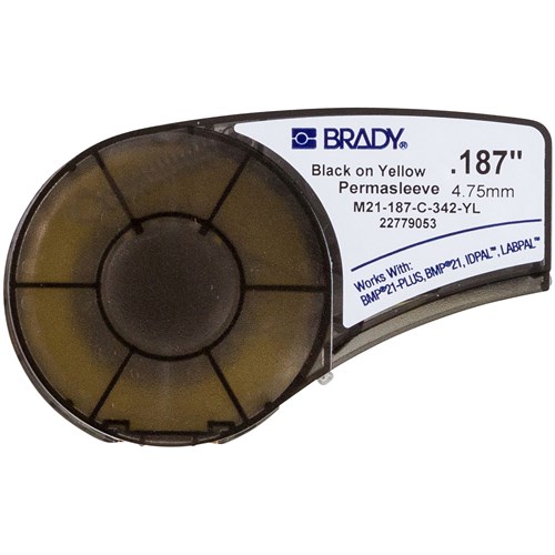 Brady M21-187-C-342-YL - B-342 M21 Series Label Cartridge - 7' x 0.187" - Yellow