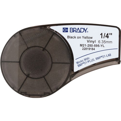 Brady M21-250-595-YL - B-595 M21 Series Label Cartridge - 21' x 0.25" - Black/Yellow