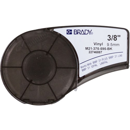 Brady M21-375-595-BK - B-595 M21 Series Label Cartridge - 21' x 0.375" - White/Black