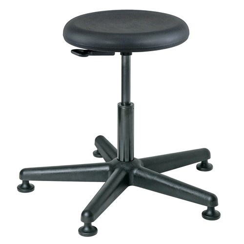 Bevco 3000-P-BK - Versa 3000 Series Backless Stool - Polyurethane - 15"-20" - Mushroom Glides - Black