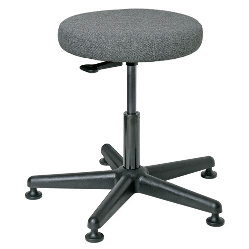 Bevco 3000-F-GY - Versa 3000 Series Backless Stool - Fabric - 16"-21" - Mushroom Glides - Gray