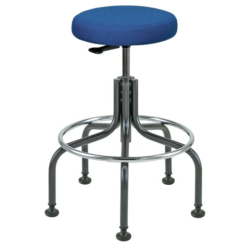 Bevco 3000-F-BL - Versa 3000 Series Backless Stool - Fabric - 16"-21" - Mushroom Glides - Blue