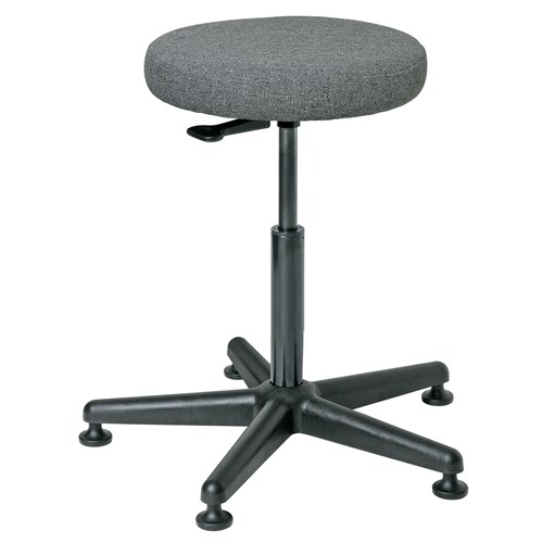 Bevco 3300-F-GY - Versa 3000 Series Backless Stool - Fabric - 20.5"-28" - Mushroom Glides - Gray