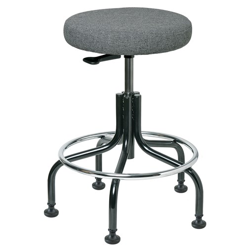 Bevco 3200-F-GY - Versa 3000 Series Backless Stool - Fabric - 20"-25" - Mushroom Glides - Gray