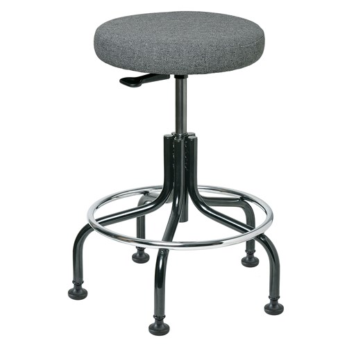 Bevco 3600-F-GY - Versa 3000 Series Backless Stool - Fabric - 24"-29" - Mushroom Glides - Gray