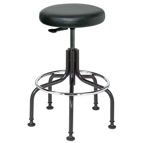 Bevco 3600-V-BK - Versa 3000 Series Backless Standard Stool - Vinyl - 24"-29" - Mushroom Glides - Black