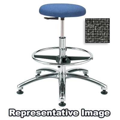 Bevco 3050-F-GY - Versa 3000 Silver Series Backless Laboratory Stool - Fabric - 16.5"-21.5" - Mushroom Glides - Gray