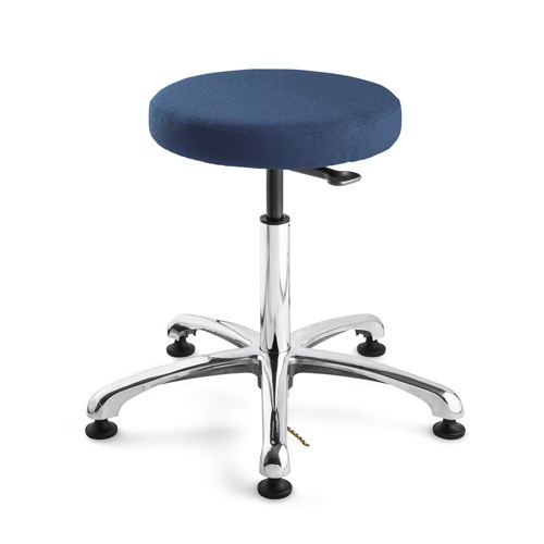 Bevco 3050E-F-NY - Versa-E 3000 Series Backless ESD-Safe Stool - Fabric - 15.5"-20.5" - ESD Mushroom Glides - Navy