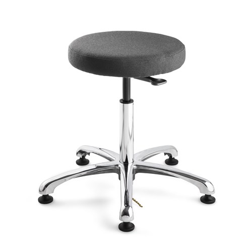 Bevco 3050E-F-GY - Versa-E 3000 Series Backless ESD-Safe Stool - Fabric - 15.5"-20.5" - ESD Mushroom Glides - Gray