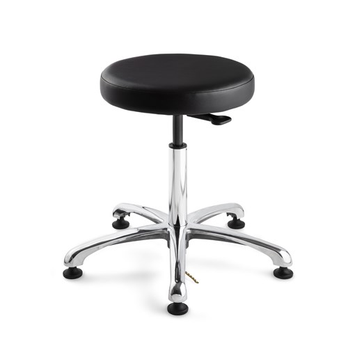 Bevco 3050E-V-BK - Versa-E 3000 Series Backless ESD-Safe Static Control Stool - Vinyl - 15.5"-20.5" - ESD Mushroom Glides - Black