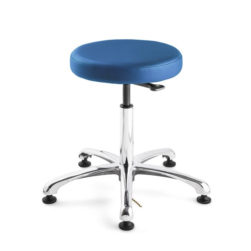 Bevco 3050E-V-BL - Versa-E 3000 Series Backless ESD-Safe Static Control Stool - Vinyl - 15.5"-20.5" - ESD Mushroom Glides - Blue