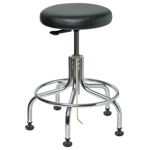 Bevco 3210E-V-BK - Versa-E 3000 Series Backless ESD-Safe Static Control Stool - Vinyl - 19"-24" - ESD Mushroom Glides - Black