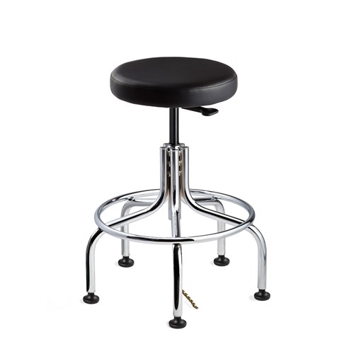 Bevco 3610E-V-BK - Versa-E 3000 Series Backless ESD-Safe Static Control Stool - Vinyl - 24"-29" - ESD Mushroom Glides - Black