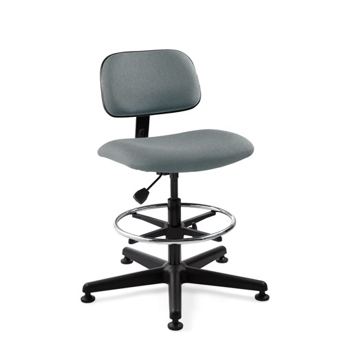 Bevco 4500-GY - Westmound 4000 Series Ergonomic Pneumatic Chair - Fabric - 22.5"-32.5" - Mushroom Glides - Gray