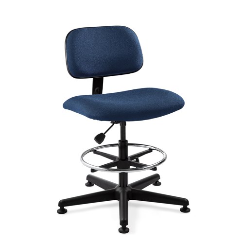 Bevco 4500-NY - Westmound 4000 Series Ergonomic Pneumatic Chair - Fabric - 22.5"-32.5" - Mushroom Glides - Navy