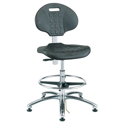 Bevco 7350E-BK - Everlast-E 7000 Silver Series Ergonomic ESD-Safe Chair - Polyurethane - 17.5"-25" - ESD Mushroom Glides - Black