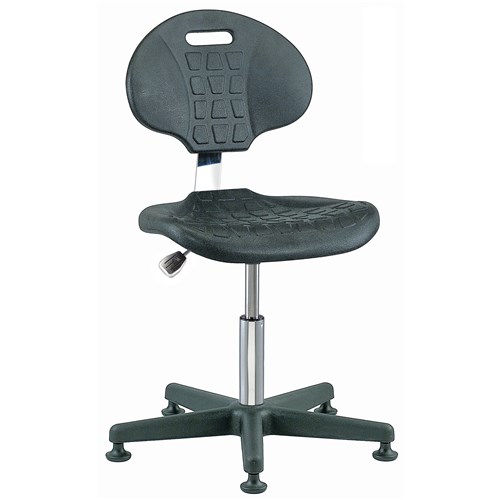 Bevco 7000C1-BK - Everlast-CR 7000CR Series Ergonomic Clean Room Chair - Polyurethane - 15"-20" - Mushroom Glides - Black